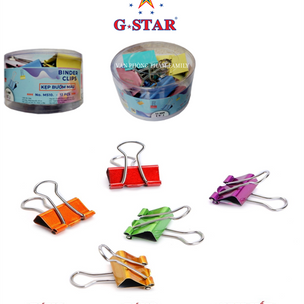 Kẹp bướm màu G-Star 19mm (40c/Lon) (Lon)