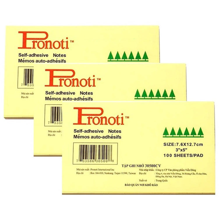 Giấy note 3x5 vàng (KW mã 30500) (10H) (Tập)