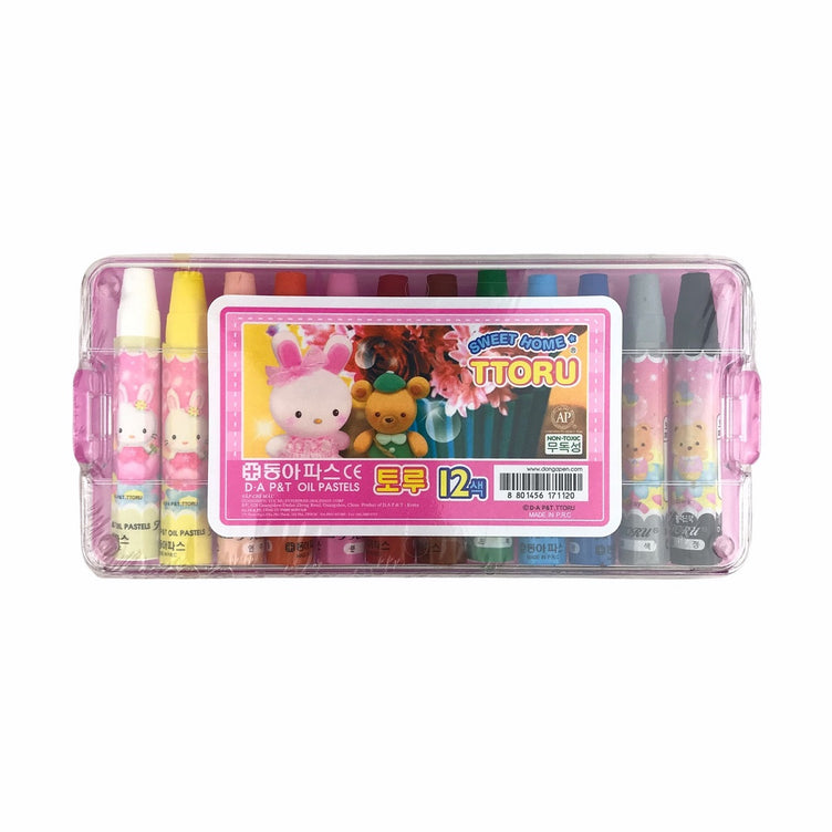 Sáp dầu Đông Á 12 màu Ttoru+Dooly (Hộp)