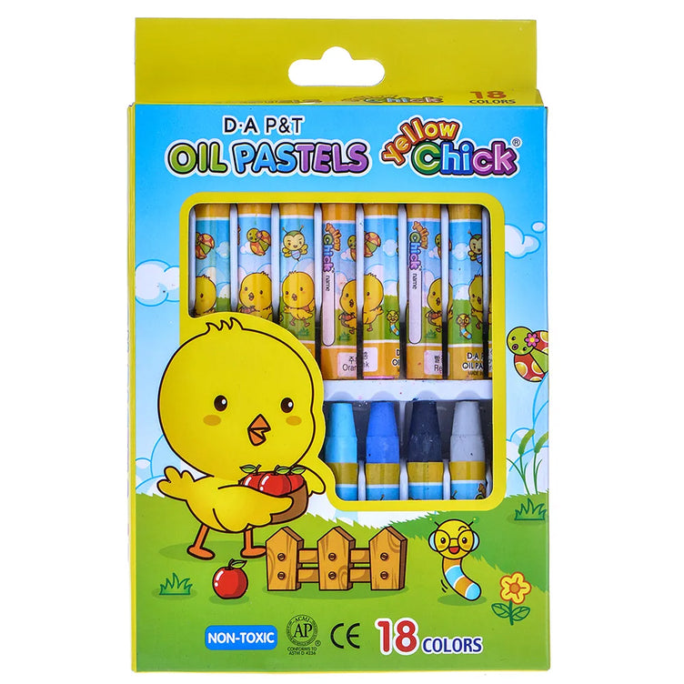 Sáp dầu Gà 18 màu DA (12h/ lốc) (Hộp)