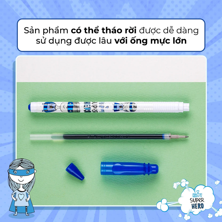 Bút gel Thiên Long Điểm 10 TP-GEL01 (Hộp 20 cây) - Xanh