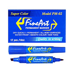 Bút lông dầu Queen PM02 màu xanh - hộp 12 cây (Hộp)