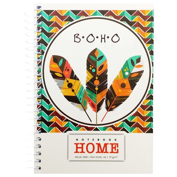 Sổ Hải Tiến lò xo A6 dày HOME 200T ĐL 70 6355 (150Q/T) (Quyển)