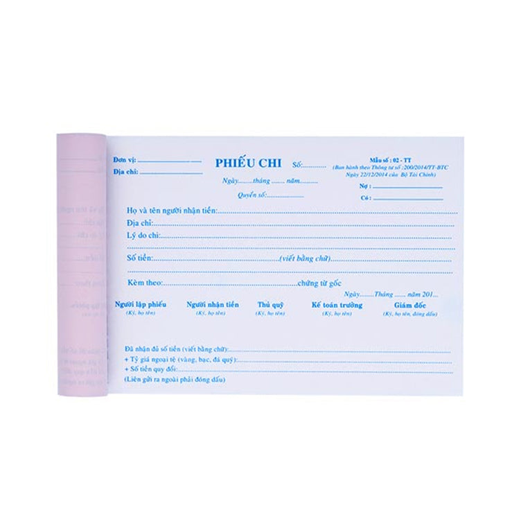 Phiếu chi 2 liên Sài Gòn (Cuốn)