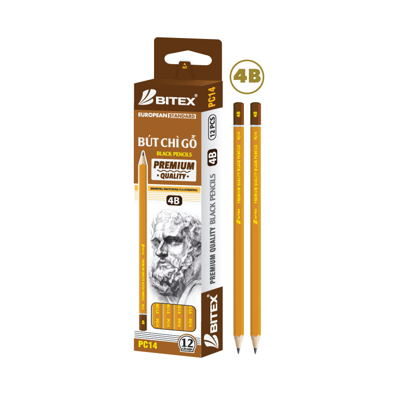 Bút chì gỗ 4B Bitex PC14 (Hộp)