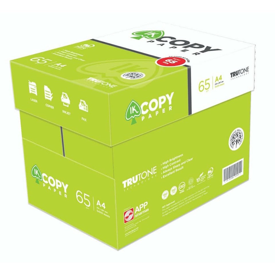 Giấy IK Copy khổ A4 ĐL 65gsm (Ram)
