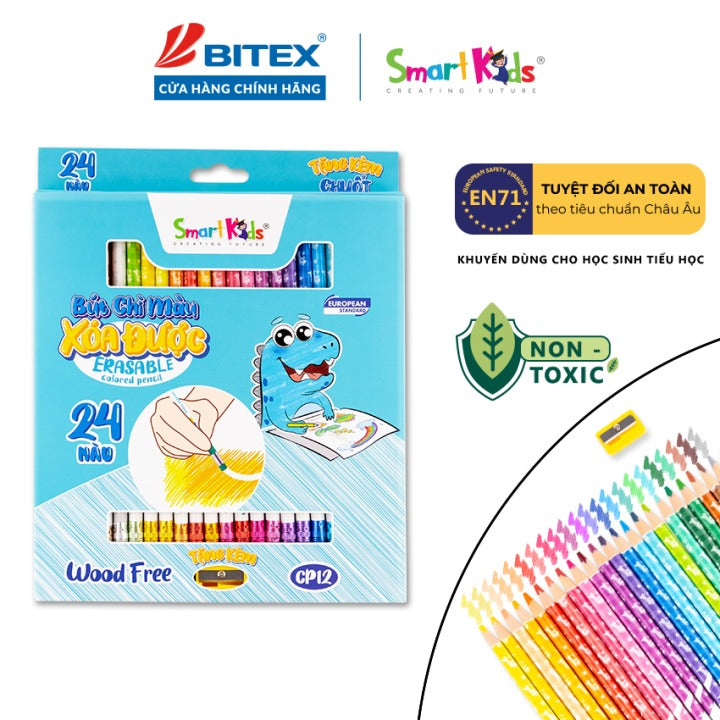 Chì màu gỗ xóa được Bitex Smart Kids