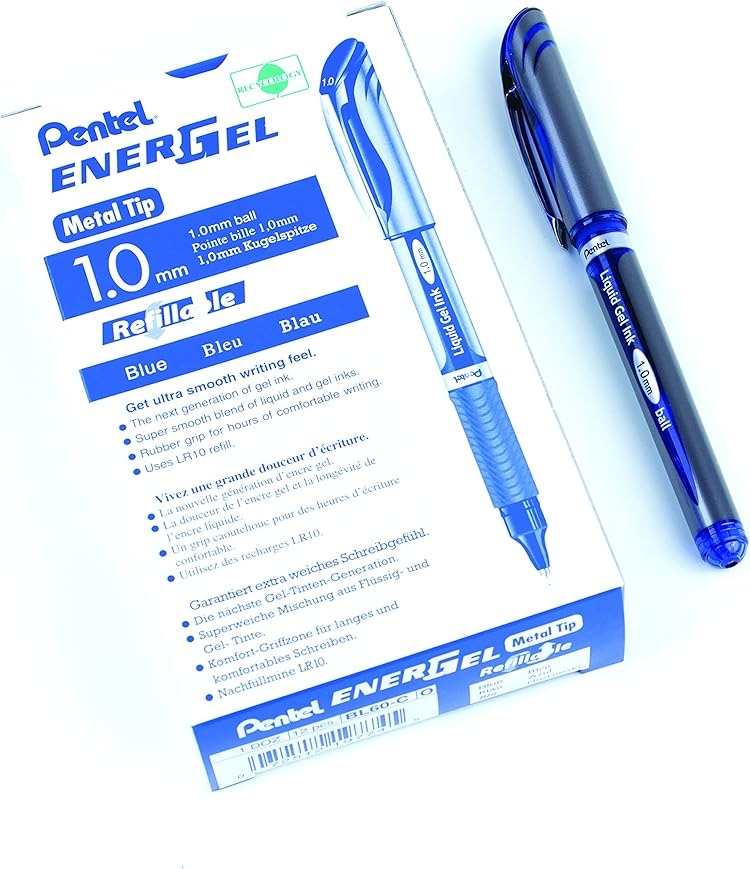 Bút gel Pentel ngòi 1.0mm BL60-C Mực Xanh