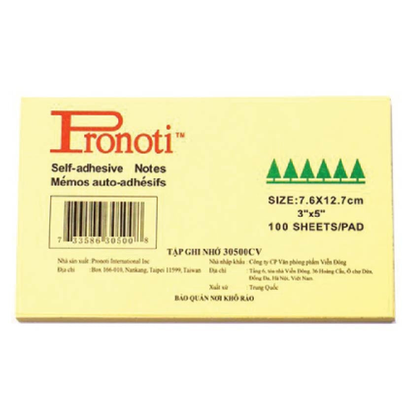 Giấy note 3x5 vàng (KW mã 30500) (10H)  (Tập)