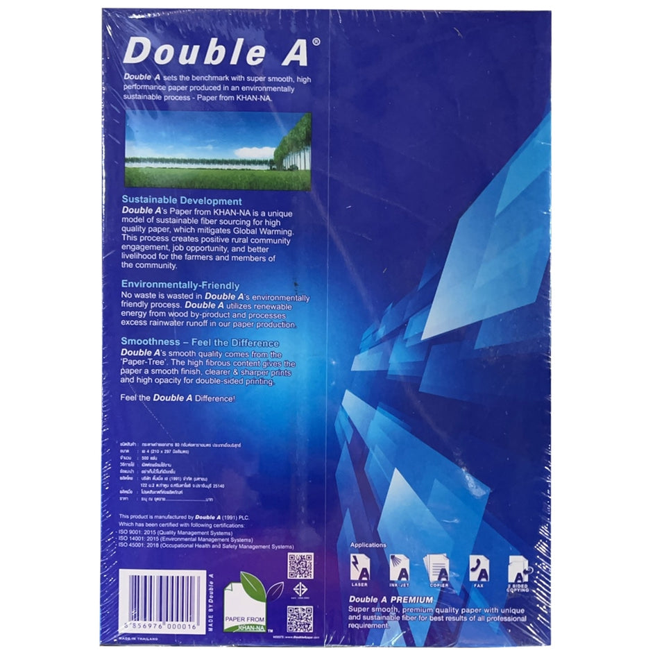 Giấy Double A khổ A4 ĐL 80gsm (Ram)