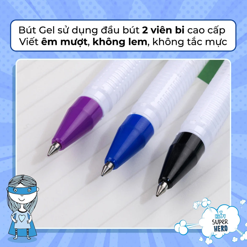 Bút gel Thiên Long Điểm 10 TP-GEL01 (Hộp 20 cây) - Xanh