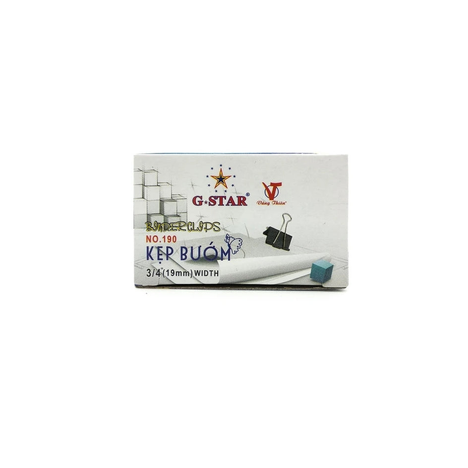 Kẹp bướm G-Star 19mm - đen  (Hộp)