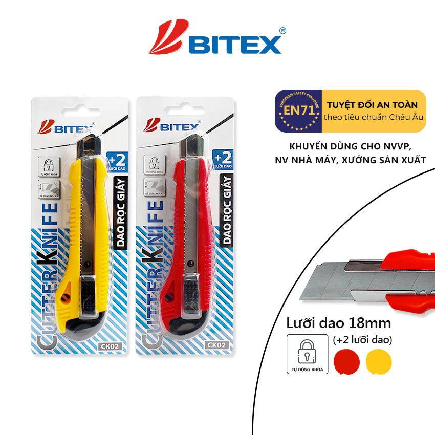 Dao rọc giấy lớn 18mm Bitex CK02 (Cái)