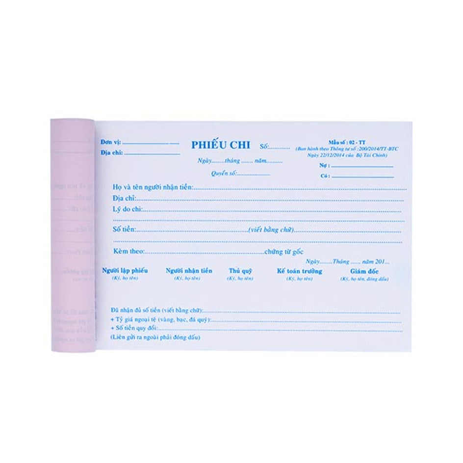 Phiếu chi 2 liên Sài Gòn  (Cuốn)