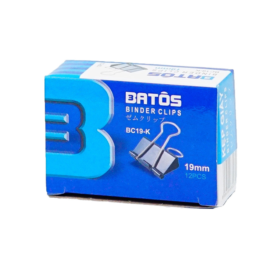 Kẹp bướm Batos 19mm - đen  (Hộp)