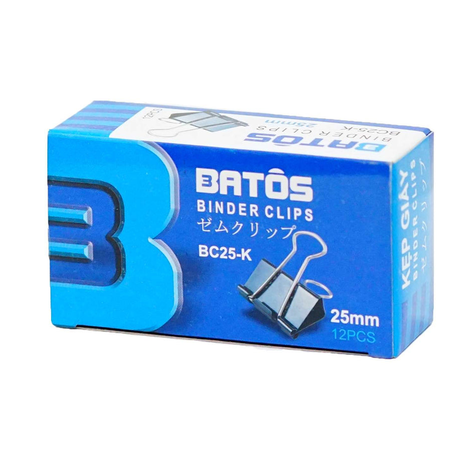 Kẹp bướm Batos 25mm - đen (240Hộp /T)  (Hộp)