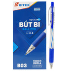 Bút Bi Bitex B03 mực xanh - Hộp 20 Cây