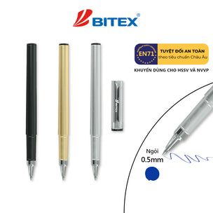 Bút gel mực xanh Bitex G23 thân nhũ vàng (hộp 12 Cây)