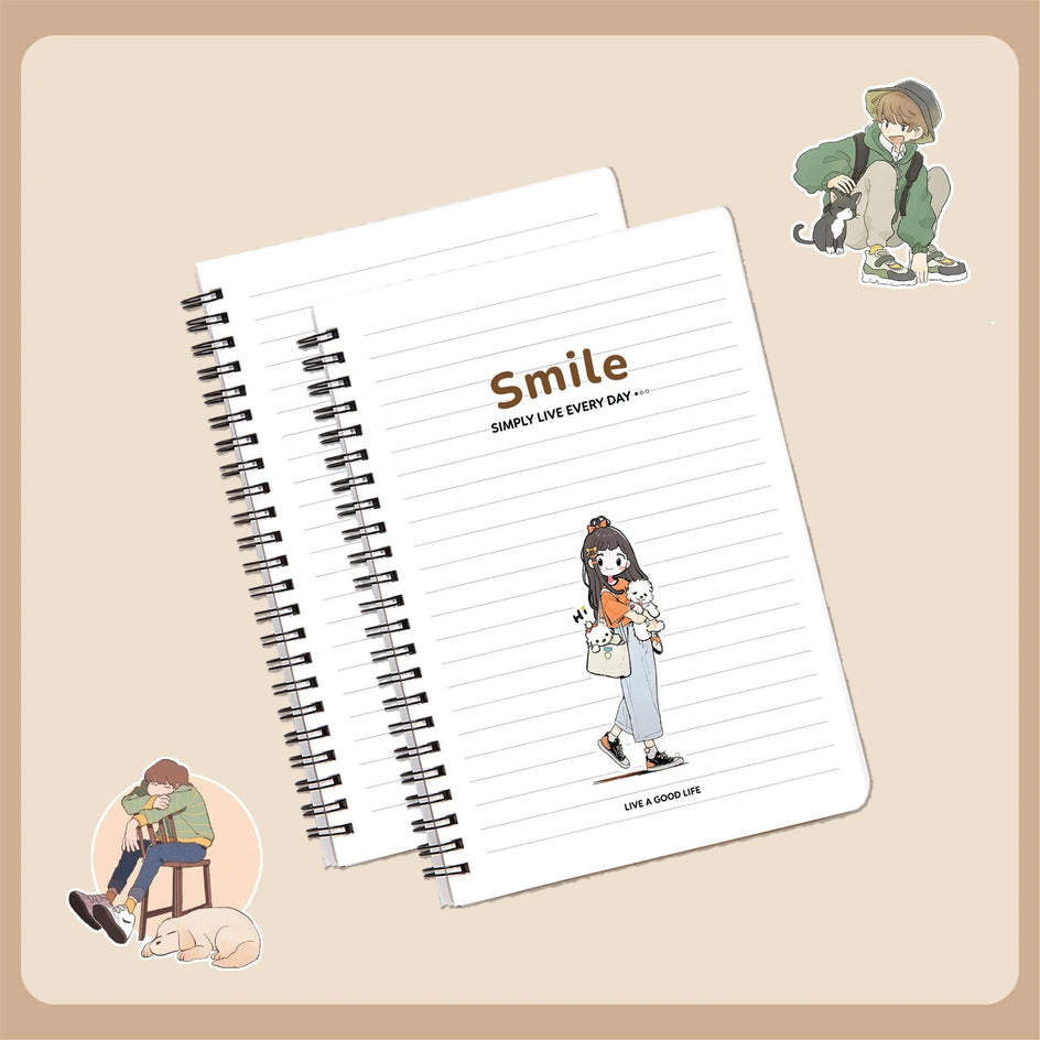 Sổ Hải Tiến lò xo A7 Smile 200Trang ĐL 80 6768 (lốc 3 cuốn)