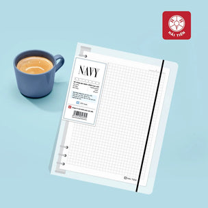 Sổ Hải Tiến Còng Bìa Nhựa NAVY B5 200T ĐL 100 6584 (Quyển)